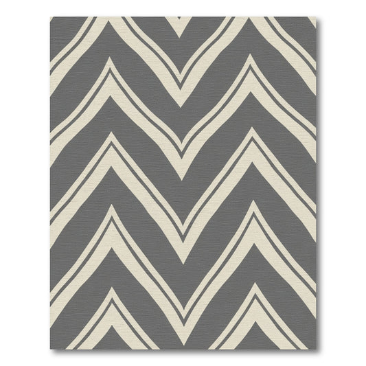 Classic Gray Chevron Zigzag Stripes Rug