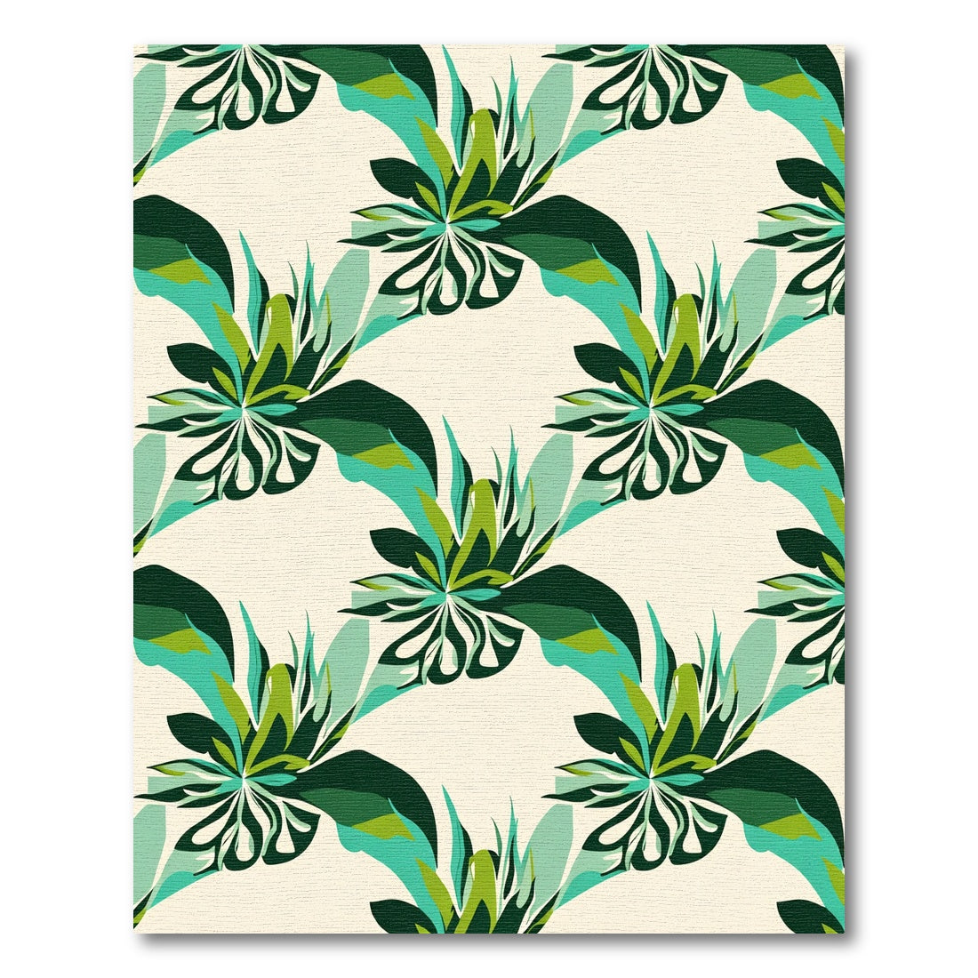 Emerald Teal Abstract Floral Arrangement Rug