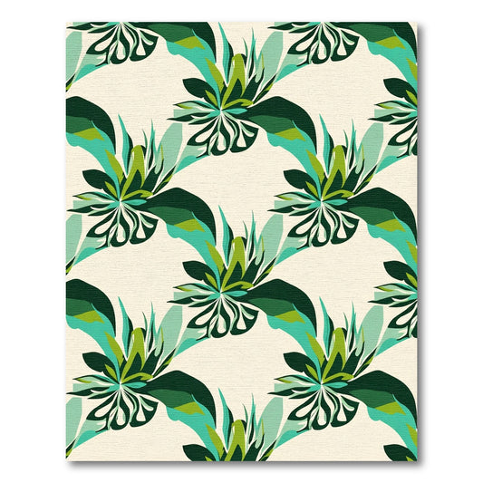 Emerald Teal Abstract Floral Arrangement Rug