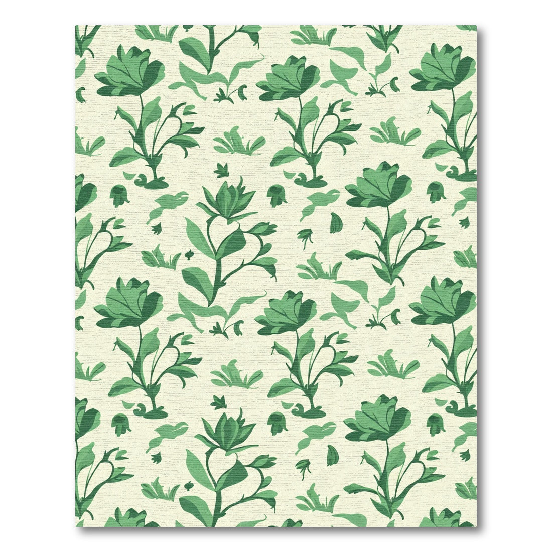 Emerald Green Floral Garden Rug