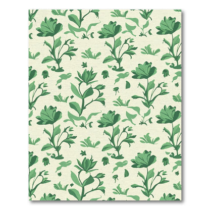 Emerald Green Floral Garden Rug