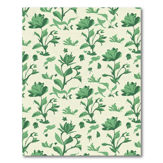 Emerald Green Floral Garden Rug