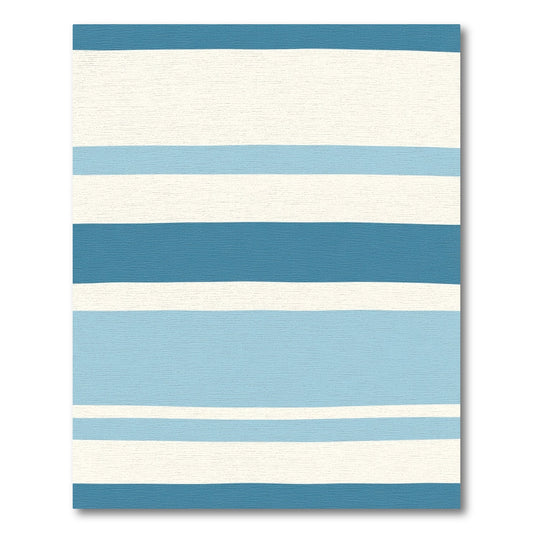 Coastal Blue Stripe Comfort Rug