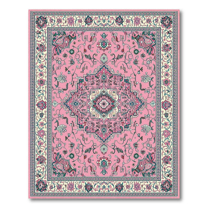 Pink Floral Medallion Vintage No. 8 Area Rug