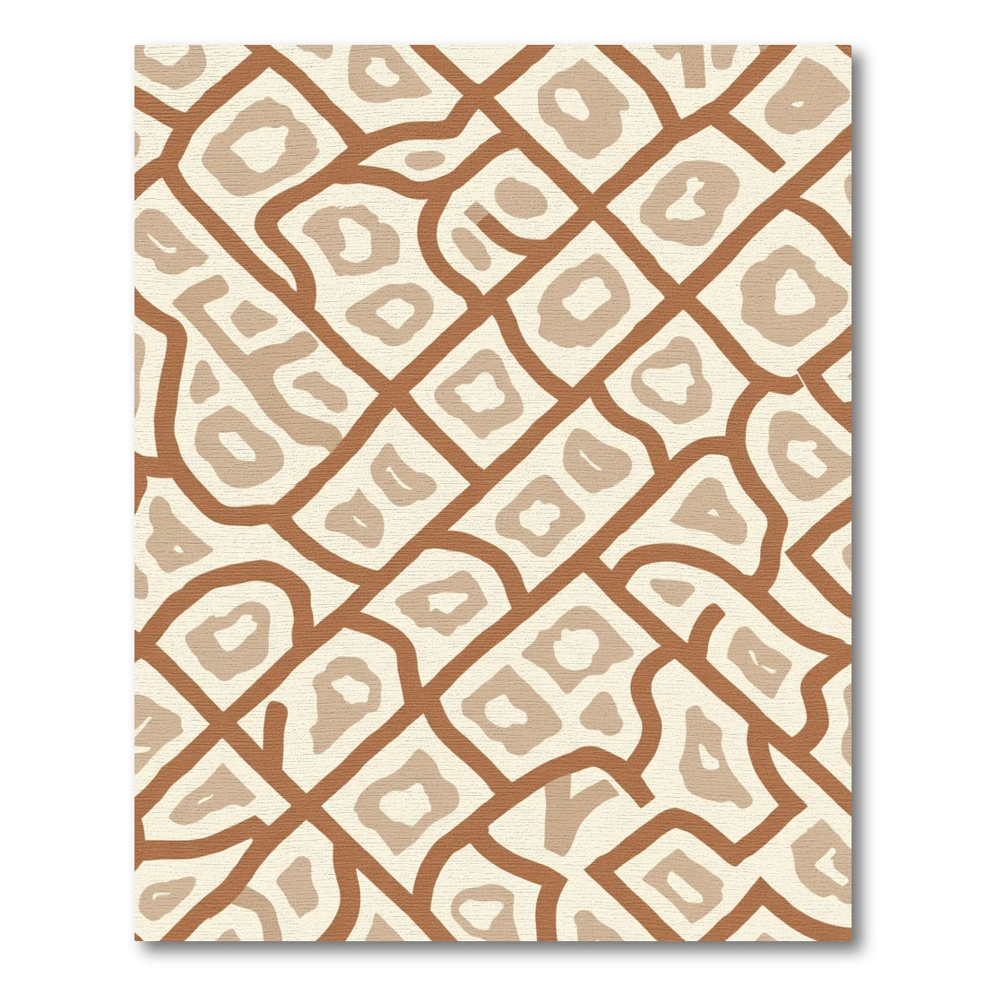Neutral Organic Grid Patchwork Rug