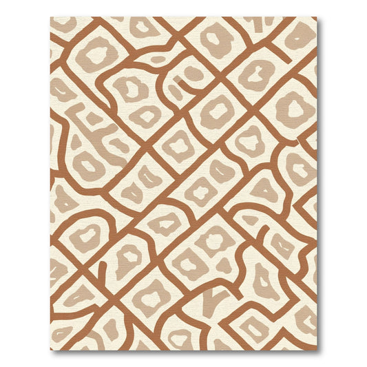 Neutral Organic Grid Patchwork Rug
