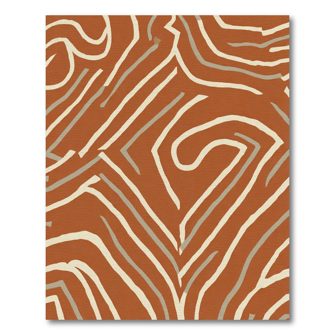 Terracotta Organic Stripe Abstraction Rug