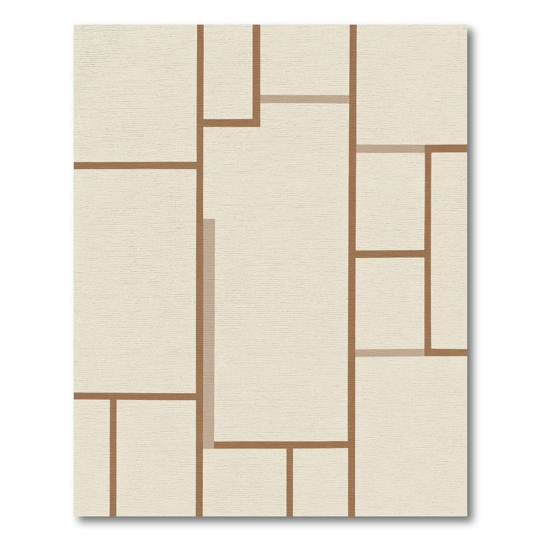 Tan Abstract Geometric Blocks Rug
