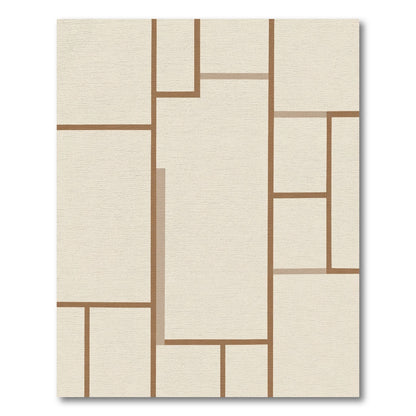 Tan Abstract Geometric Blocks Rug