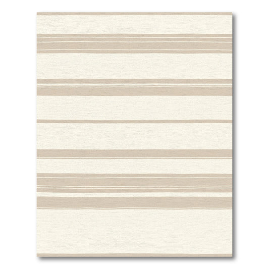 Cream Taupe Casual Stripe Rug