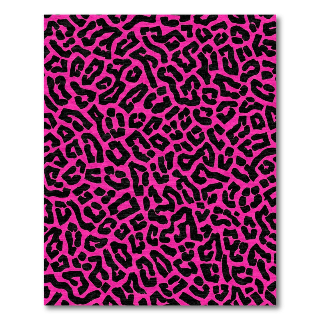Vivid Pink Black Leopard Spots Rug