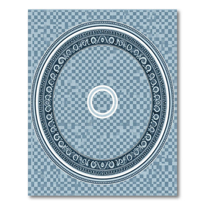 Classic Blue Circular Medallion Rug