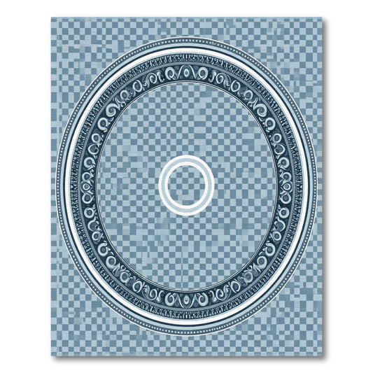 Classic Blue Circular Medallion Rug
