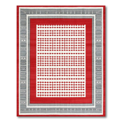 Red Diamond Lattice Area Rug