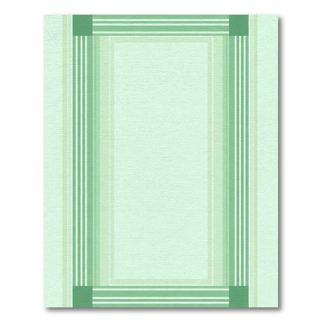 Mint Green Striped Border Rectangular Rug