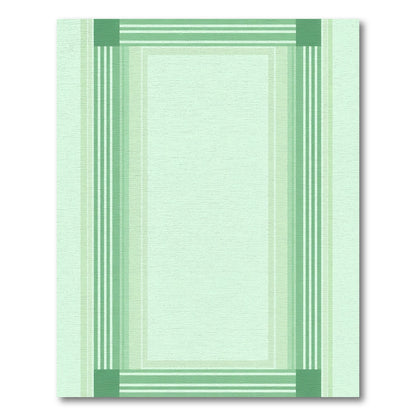 Mint Green Striped Border Rectangular Rug