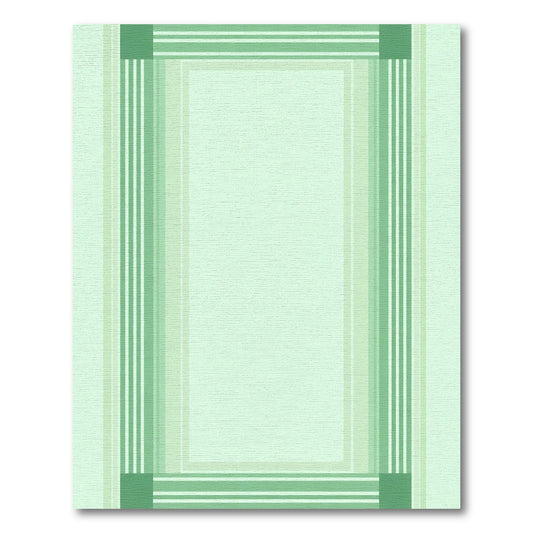 Mint Green Striped Border Rectangular Rug
