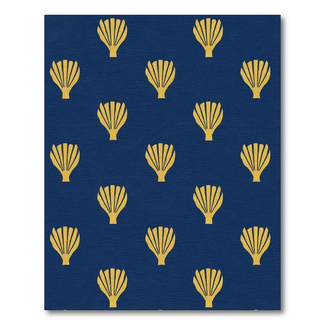 Midnight Yellow Fan Shell Repeat Rug