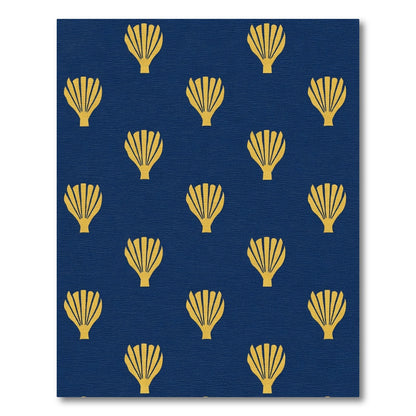 Midnight Yellow Fan Shell Repeat Rug