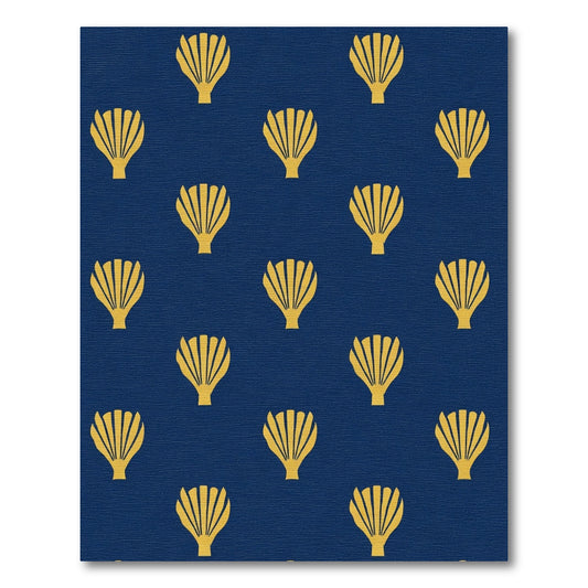 Midnight Yellow Fan Shell Repeat Rug