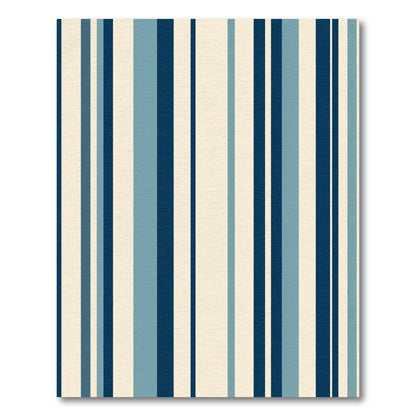 Naval Blue Cream Vertical Stripe Rug