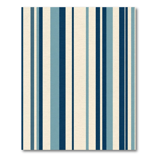 Naval Blue Cream Vertical Stripe Rug