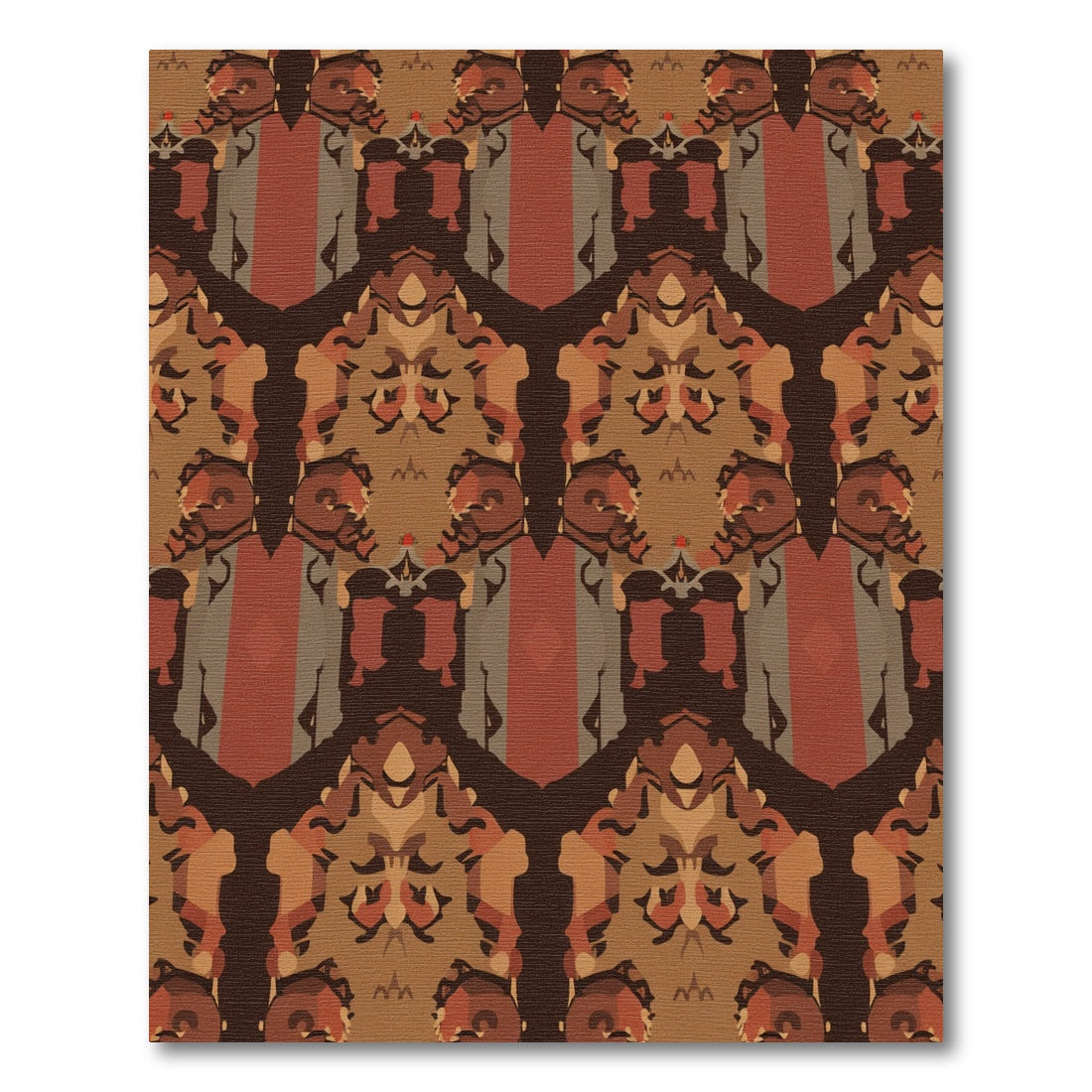 Earthy Tones Symmetrical Geometric Pattern Rug