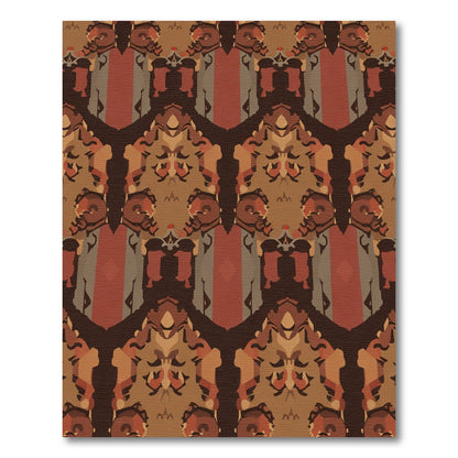 Earthy Tones Symmetrical Geometric Pattern Rug