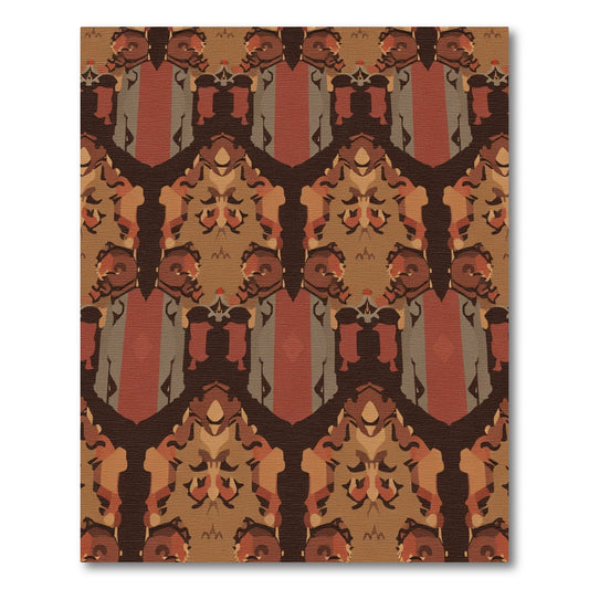 Earthy Tones Symmetrical Geometric Pattern Rug