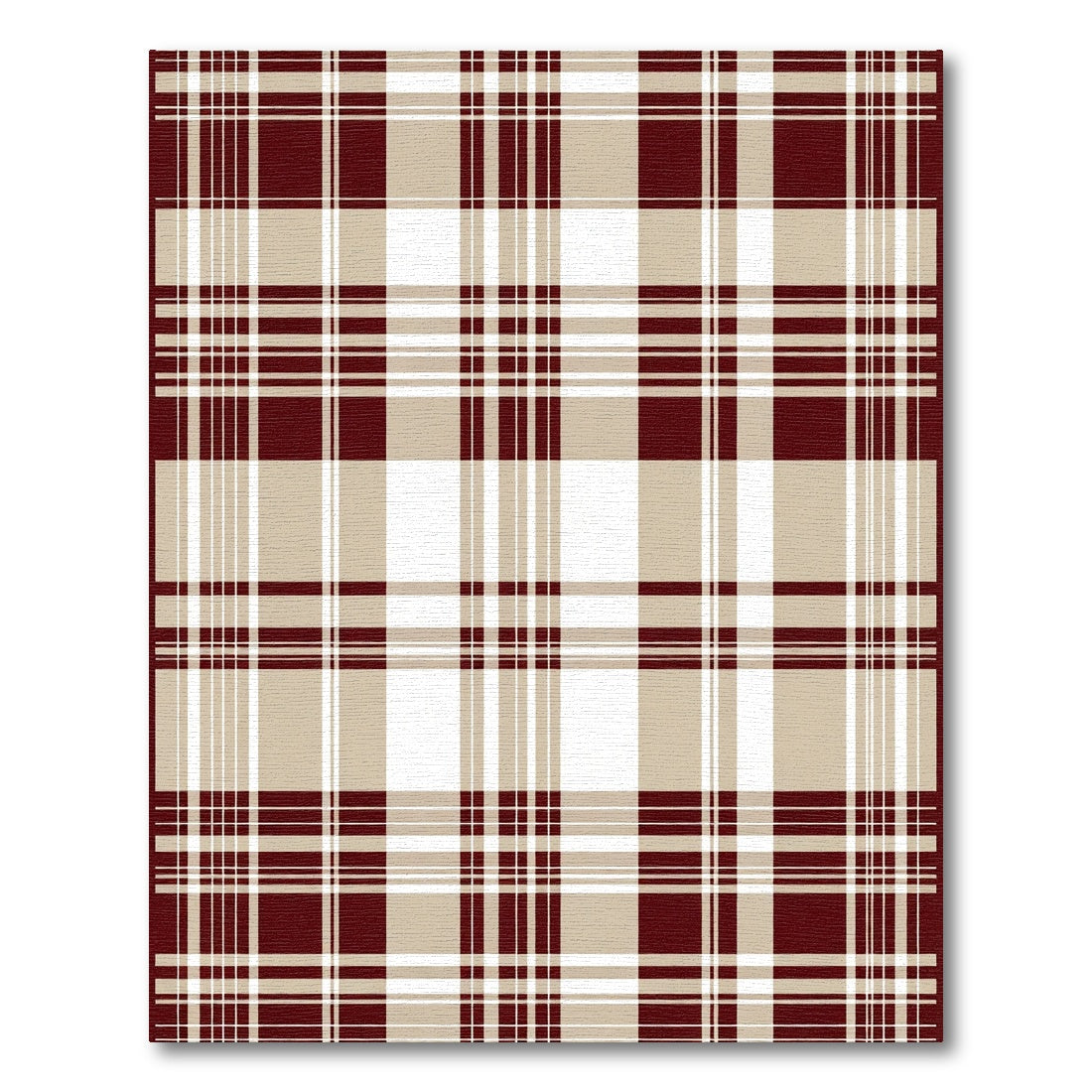 Crimson Tan Plaid Lines Rug