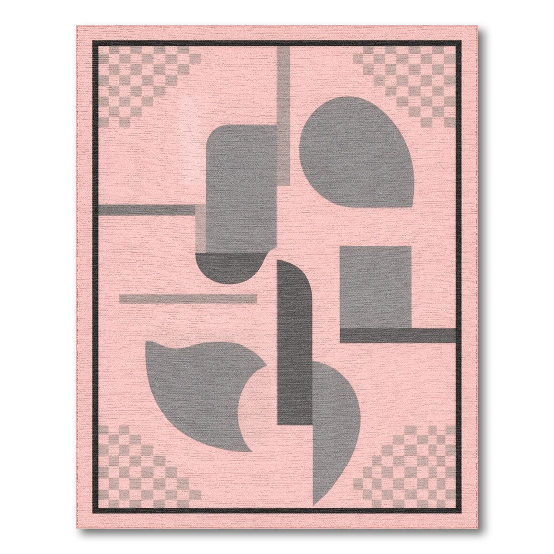 Geometric Modern Abstract Pink Geometric Abstract Area Rug