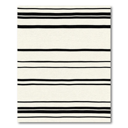 Minimalist Black Stripe Ivory Rug
