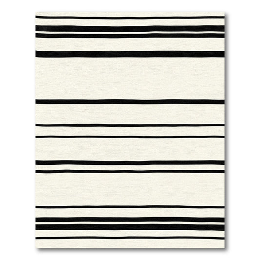 Minimalist Black Stripe Ivory Rug