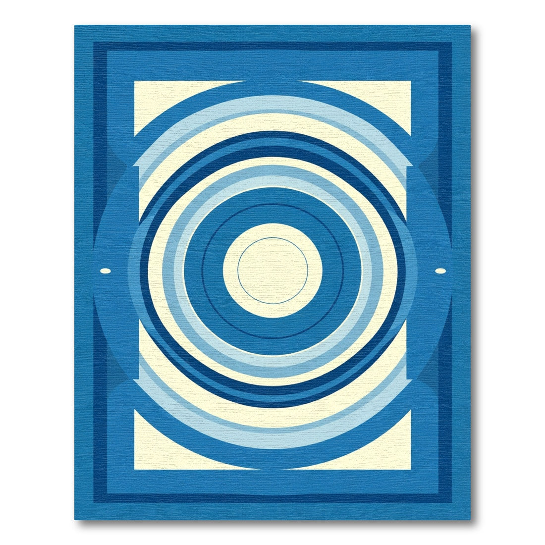 Geometric Blue Concentric Arch Rug