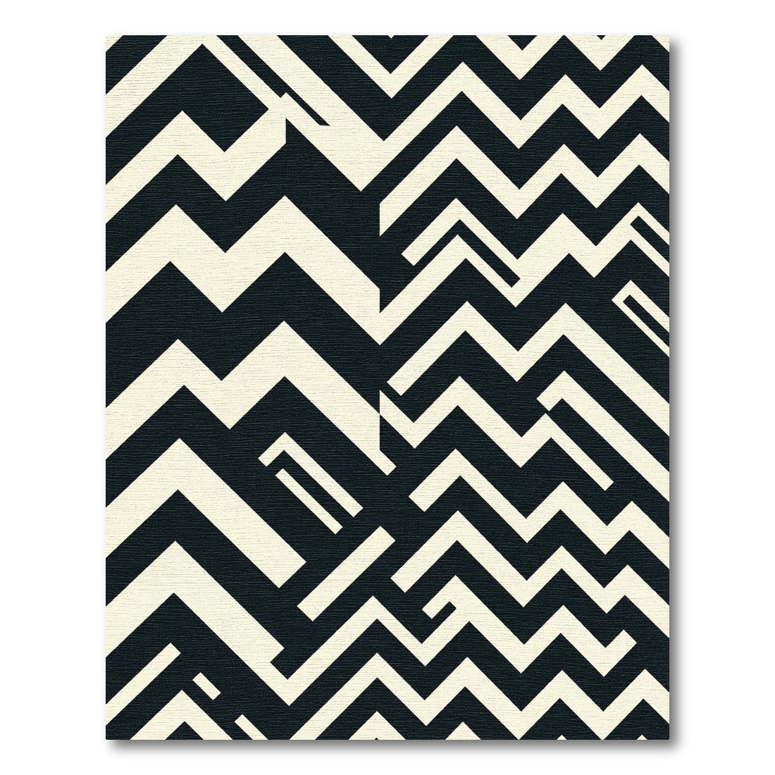 Monochromatic Geometric Zigzag Abstract Rug