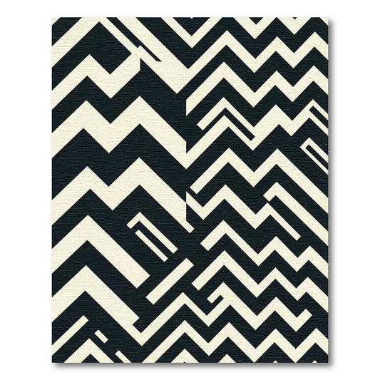 Monochromatic Geometric Zigzag Abstract Rug
