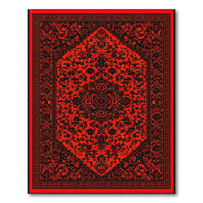 Red Traditional Persian Medallion Area Rug