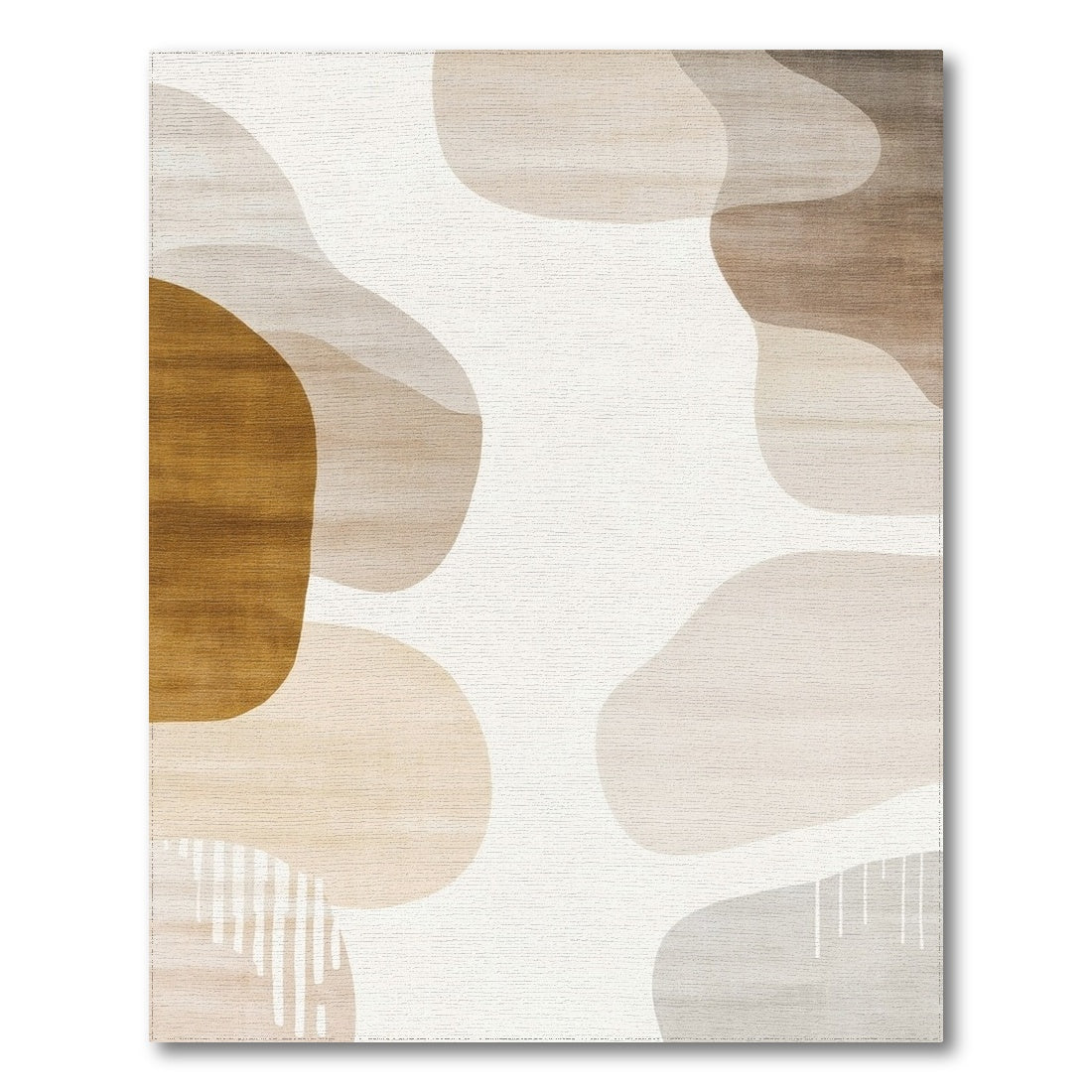 Abstract Beige Brown Organic Area Rug
