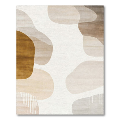 Abstract Beige Brown Organic Area Rug