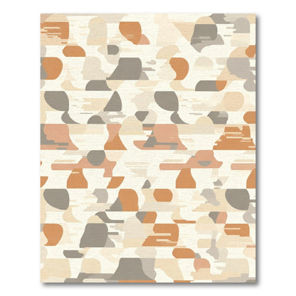 Sandy Beige Abstract Camouflage Rug
