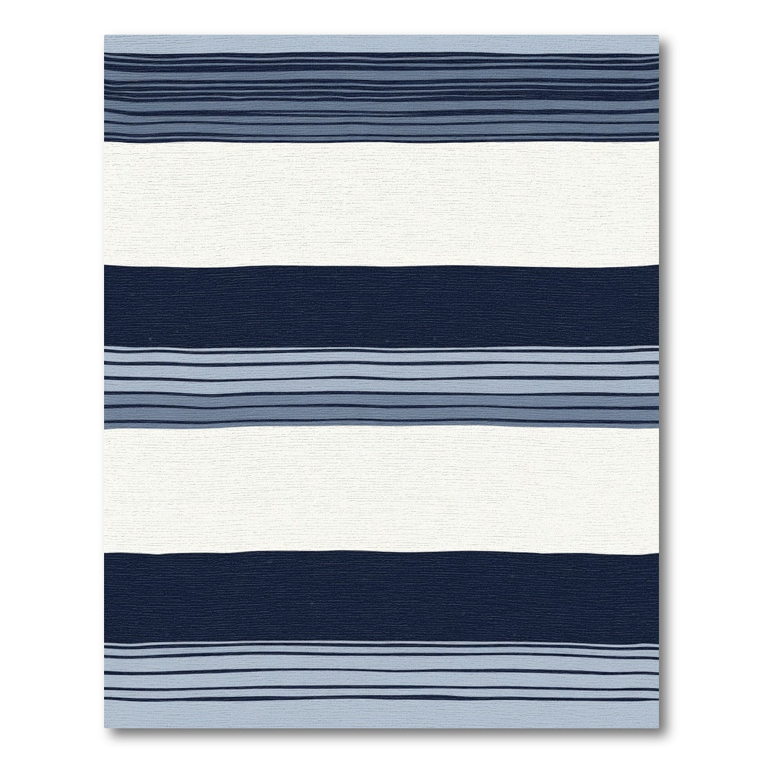 Navy Blue White Striped Horizon Rug