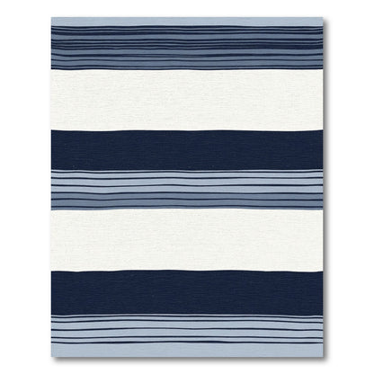 Navy Blue White Striped Horizon Rug