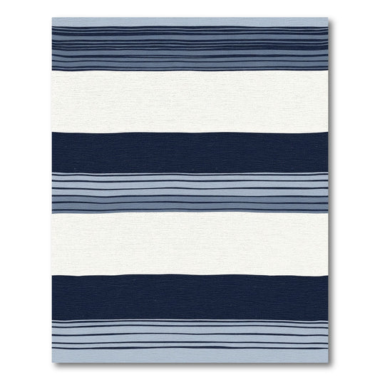 Navy Blue White Striped Horizon Rug