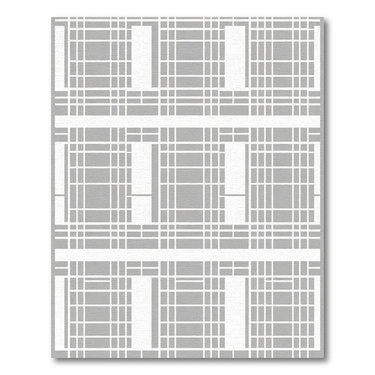 Monochrome Abstract Window Grid Rug
