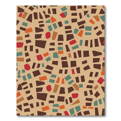 Terracotta Abstract Geometric Mosaic Rug