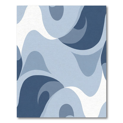 Cool Blue Abstract Swirl Rug