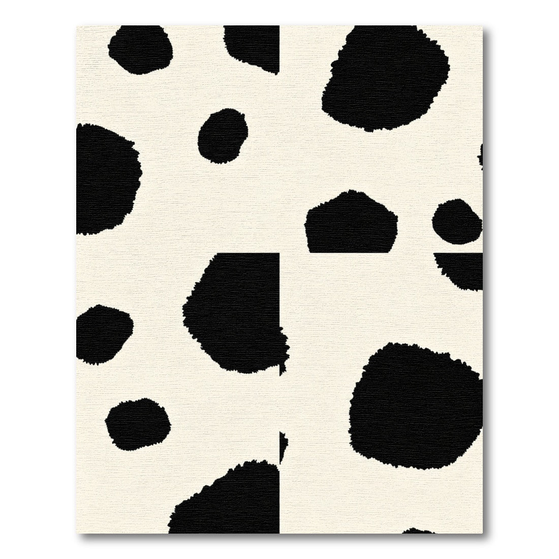 Ochre Black Spots Abstract Shapes Rug