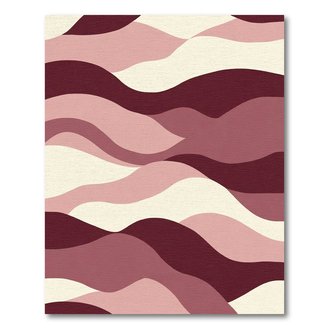 Burgundy Muted Waves Rug