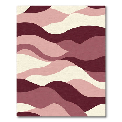 Burgundy Muted Waves Rug