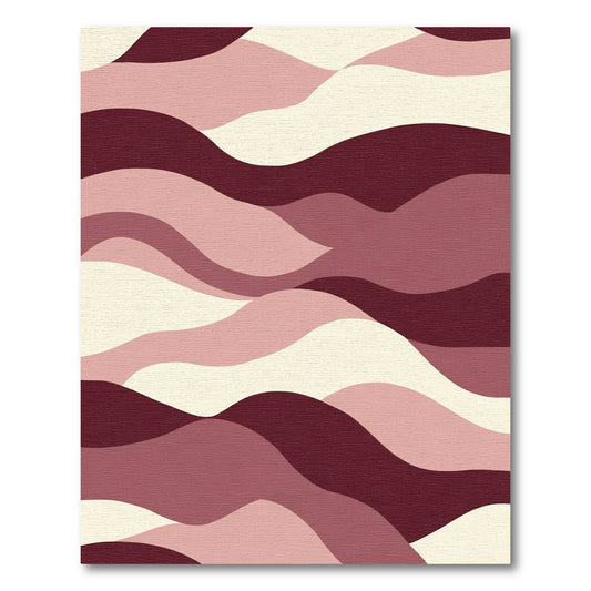 Burgundy Muted Waves Rug